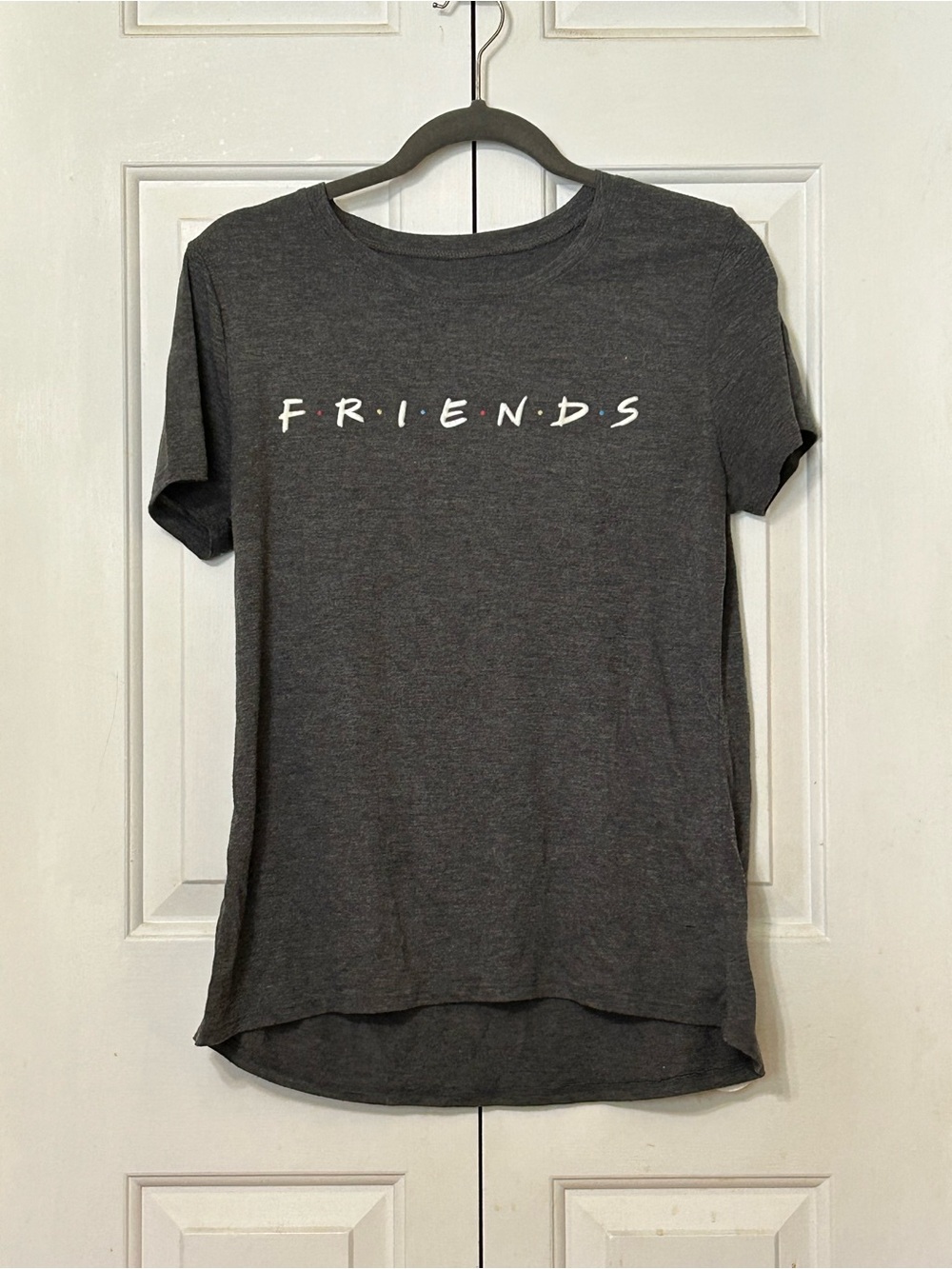 FRIENDS Short Sleeve Graphic Tee in Dark Gray with White Logo